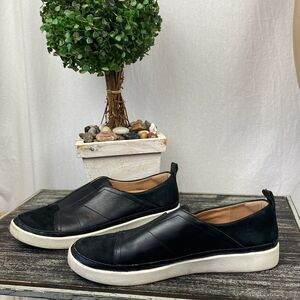 Vionic Black Leather Zinah Lifetime Slip On Sneaker Shoes 11